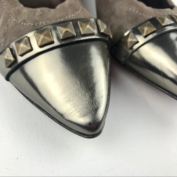 AGL Brown Pyramid Stud Pointy Toe Pump - Picture 6 of 8